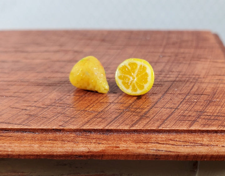Dollhouse Lemon Halves 2 Pieces 1:12 Scale Miniature Food Handmade - MiniatureCrush