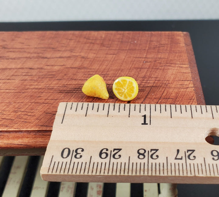 Dollhouse Lemon Halves 2 Pieces 1:12 Scale Miniature Food Handmade - MiniatureCrush