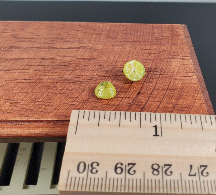 Dollhouse Lime Halves 2 Pieces 1:12 Scale Miniature Food Handmade - MiniatureCrush