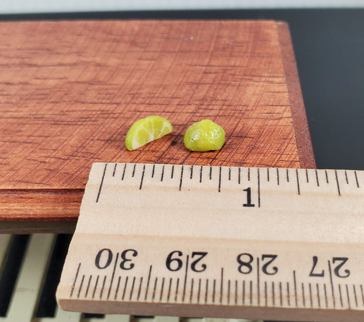 Dollhouse Lime Wedges 2 Pieces 1:12 Scale Miniature Food Handmade - MiniatureCrush