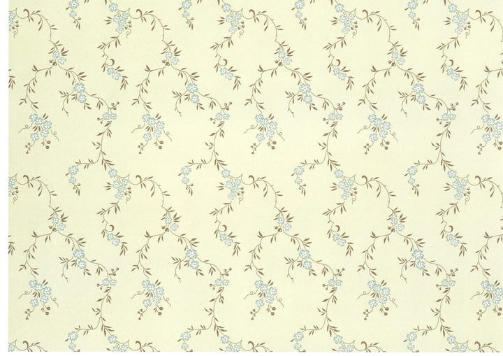 Dollhouse Miniature Wallpaper Brodnax Green Brown Floral "Empress" 1:12 Scale - Miniature Crush