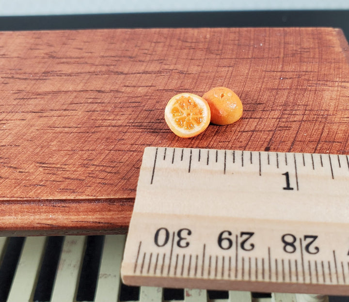 Dollhouse Orange Halves 2 Pieces 1:12 Scale Miniature Food Handmade - MiniatureCrush