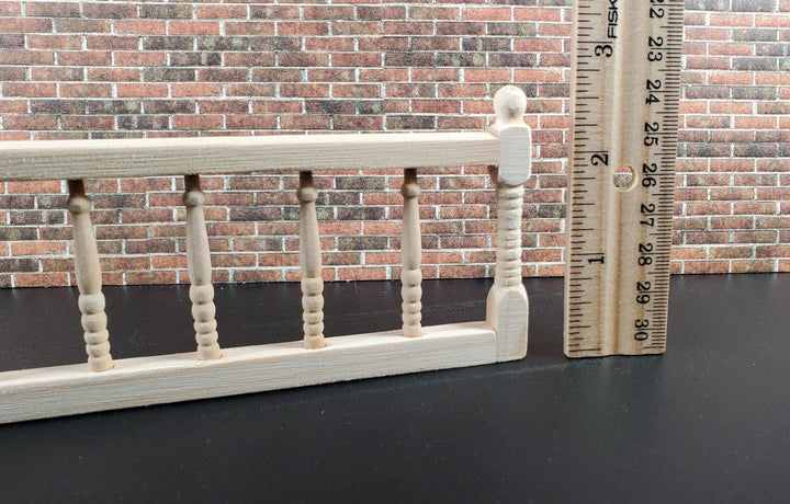 Dollhouse Porch Deck Railing Unpainted or White 1:12 Scale Miniature Assembled - Miniature Crush