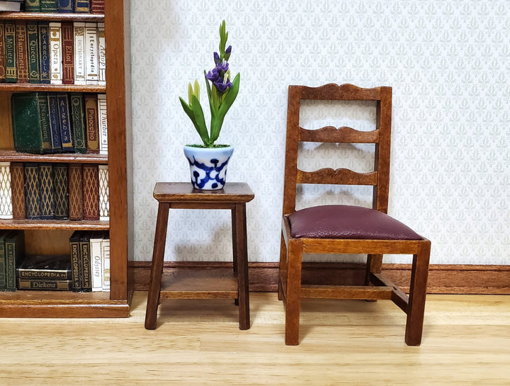 Dollhouse Purple Gladiolas in Blue & White Ceramic Pot 1:12 Scale Miniature - MiniatureCrush