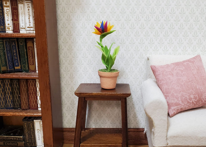 Dollhouse Red & Yellow Bird of Paradise in Terra Cotta Pot 1:12 Scale Miniature - MiniatureCrush