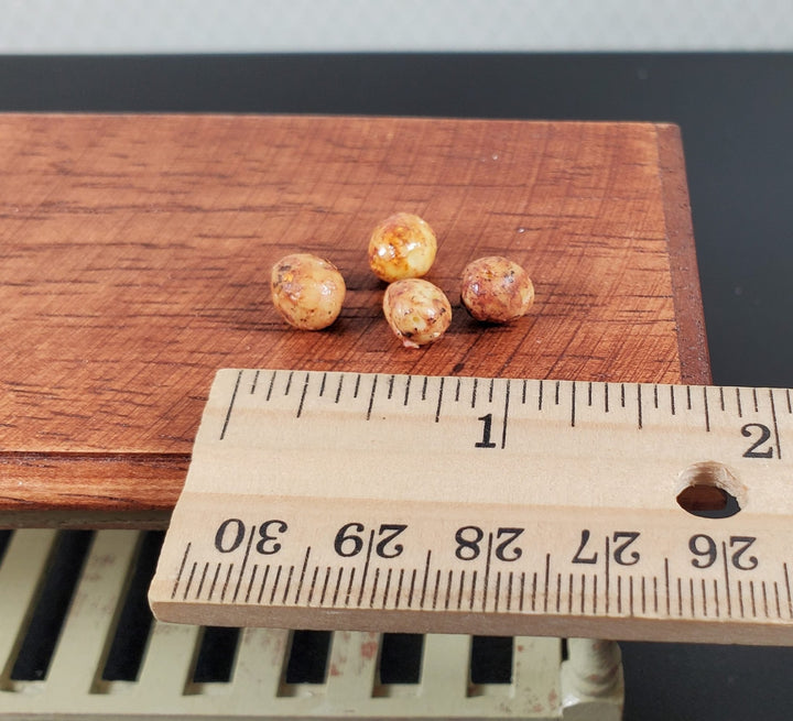 Dollhouse Russet Potatoes 4 Pieces 1:12 Scale Miniature Food Handmade - MiniatureCrush