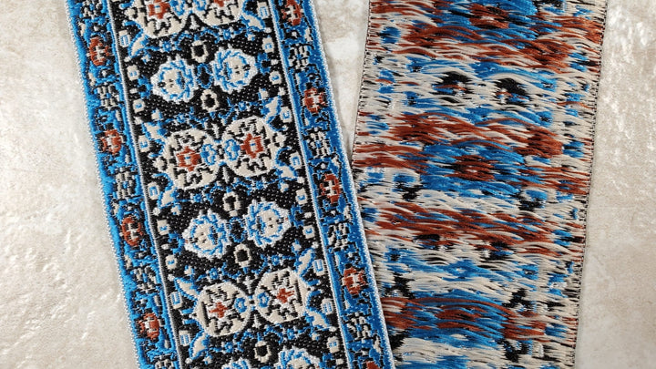 Dollhouse Stair Runner Blue Carpet Rug Woven Fabric1:12 Scale Miniature - Miniature Crush