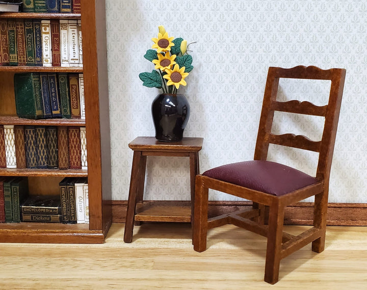 Dollhouse Sunflowers in Ceramic Black Vase 1:12 Scale Miniature Flowers - MiniatureCrush