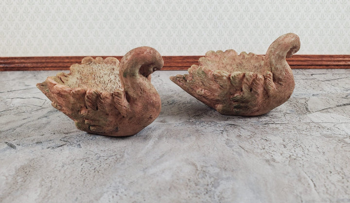 Dollhouse Swan Flower Planters x2 Large by Falcon Miniatures 1:12 Sale A4010GA - MiniatureCrush