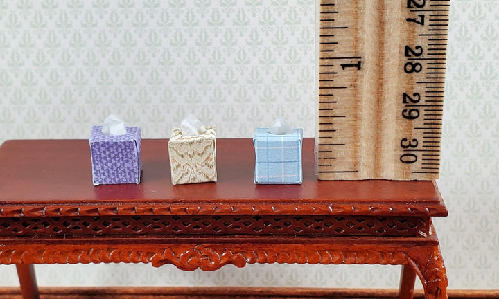 Dollhouse Tissue Boxes Set of 3 1:12 Scale Miniature Modern Bathroom Blue Purple - Miniature Crush
