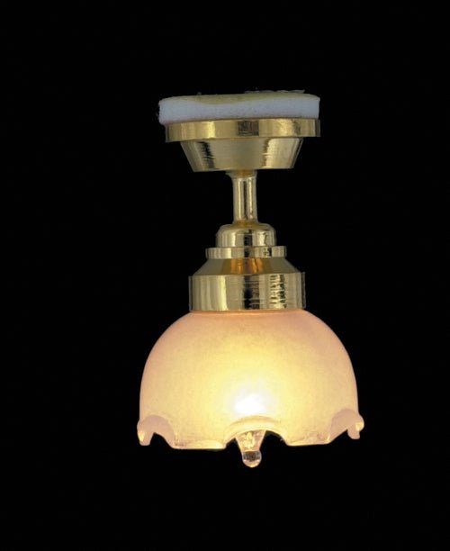 Dollhouse Tulip Ceiling Light Hanging Electric 1:12 Scale 12 Volt with Plug - MiniatureCrush
