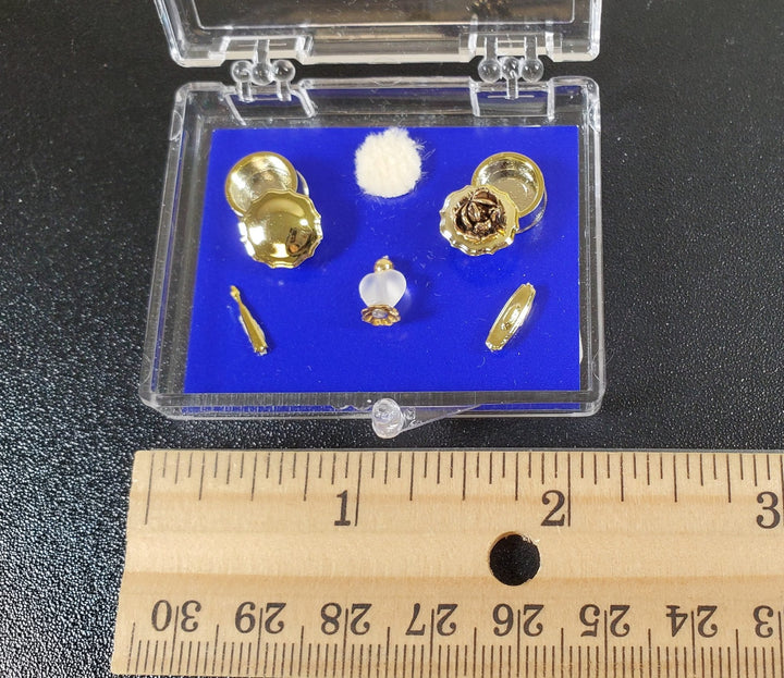 Dollhouse Vanity Set Power Puff Perfume Nail Buff ++ 1:12 Scale Miniatures - MiniatureCrush