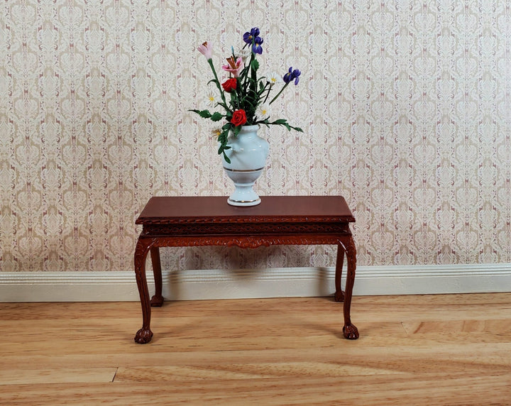 Dollhouse Wallpaper Beige Muted Maroon Victorian 1:12 Scale Miniature Itsy Bitsy - Miniature Crush