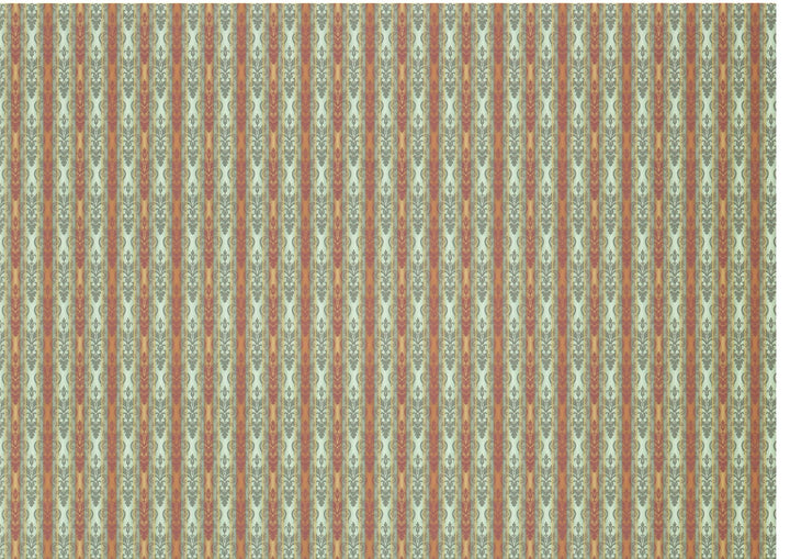 Dollhouse Wallpaper Brodnax Irisé Victorian Blue Maroon Gold 1:12 Scale - Miniature Crush