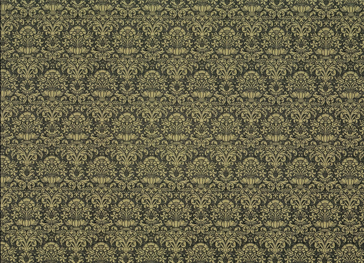 Dollhouse Wallpaper Damask Black & Tan Victorian 1:12 Scale Itsy Bitsy Miniatures - Miniature Crush