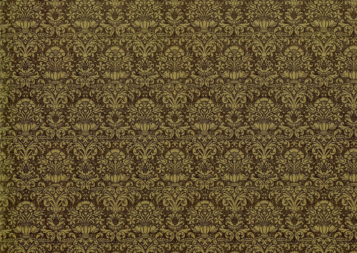 Dollhouse Wallpaper Damask Chocolate Brown Victorian 1:12 Scale Itsy Bitsy Miniatures - Miniature Crush