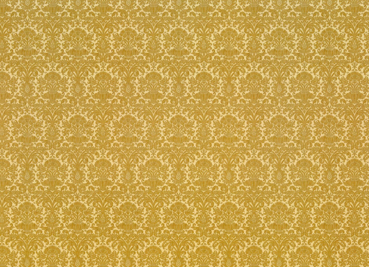 Dollhouse Wallpaper Damask Dark Gold/Beige Reverse 1:12 Scale Itsy Bitsy Miniatures - Miniature Crush
