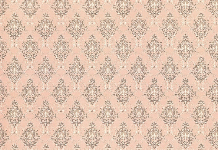Dollhouse Wallpaper Peachy Pink Victorian 1:12 Scale Miniature by Itsy Bitsy - Miniature Crush