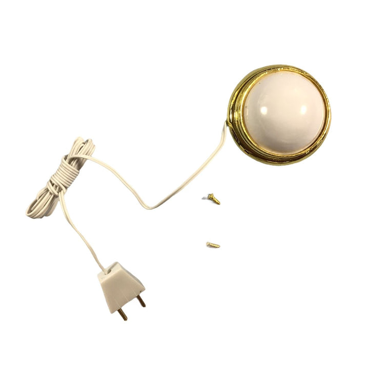 Dollhouse White Round Ceiling Light 1:12 Scale Miniature 12 Volt with Plug - Miniature Crush