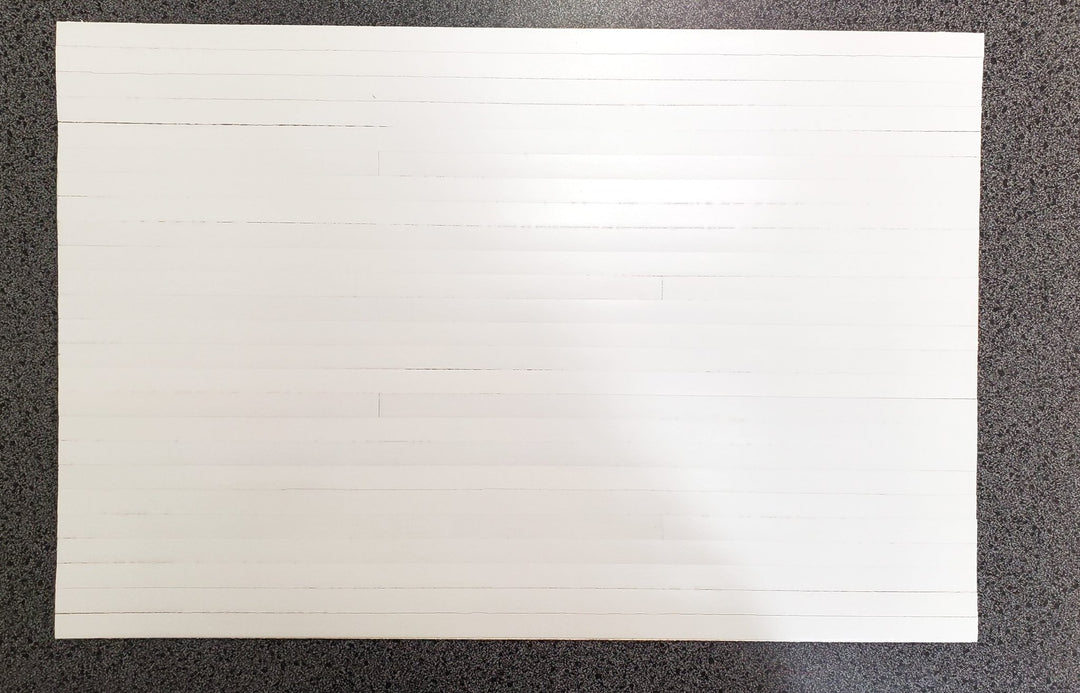Dollhouse White Wood Flooring Wide Planks Peel and Stick Shabby Chic 18" x 12" - Miniature Crush