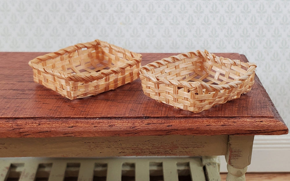 Dollhouse Wicker Baskets Set of 2 Natural Fiber 1:12 Scale Miniature Decor - Miniature Crush