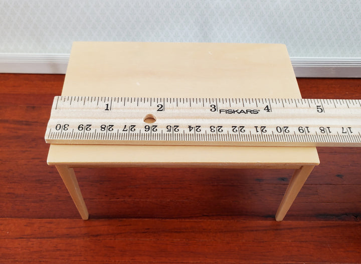 Dollhouse Modern Table Kitchen Dining Room Light Oak Finish 1:12 Scale Furniture