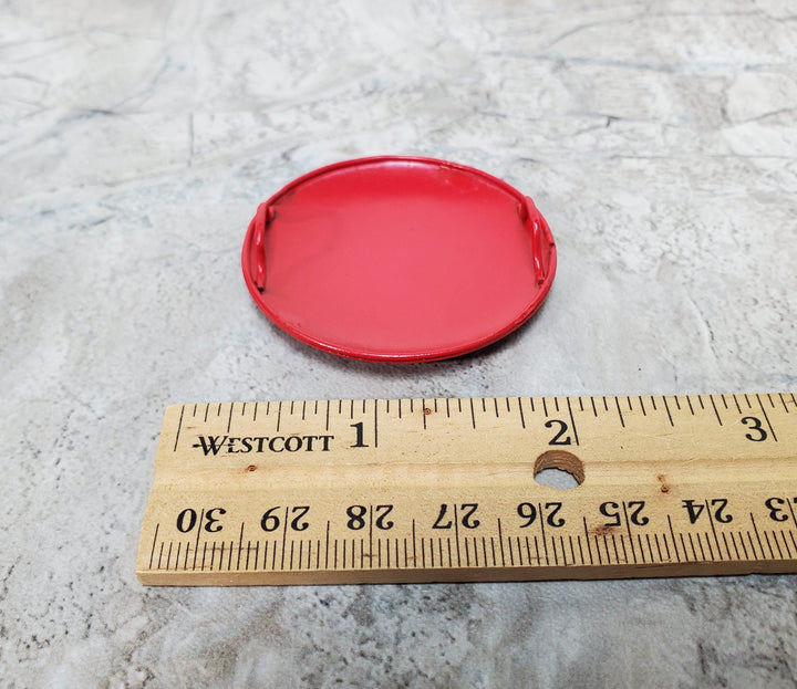 Dollhouse Saucer Sled Red Round Metal 1:12 Scale Miniature Prop Garage