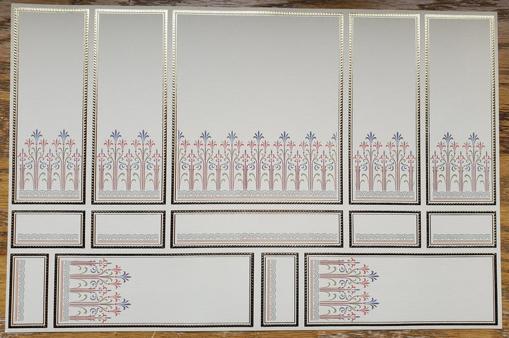 Dollhouse Wallpaper Art Deco Wall Panels Embossed by World Model 1:12 Scale Miniature