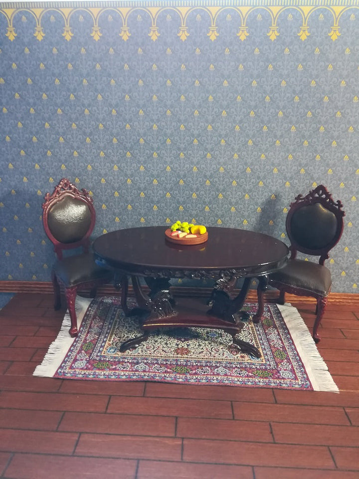 Dollhouse Miniature Wallpaper Brodnax Victorian Blue & Gold "Flambeau" 1:12 Scale