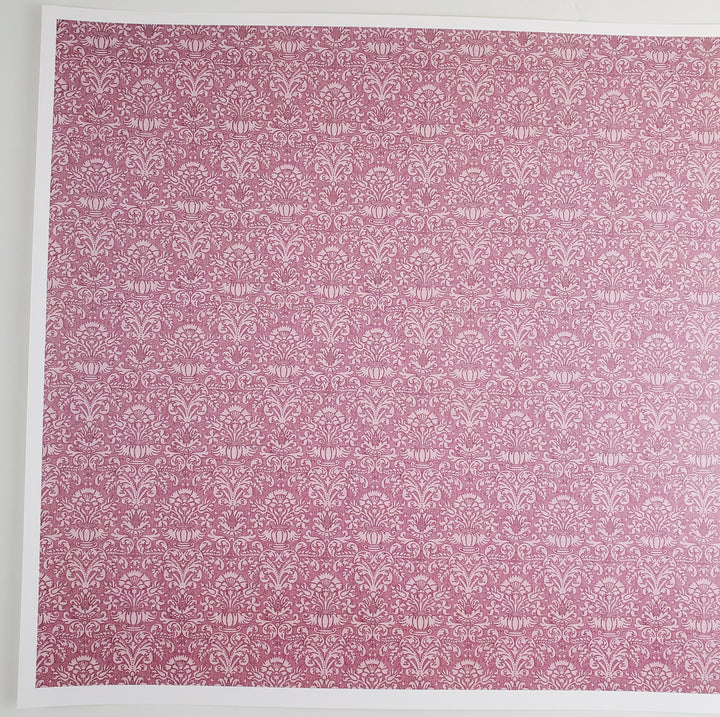 Dollhouse Wallpaper Damask "Purple Orchid" Victorian 1:12 Scale Itsy Bitsy Miniatures