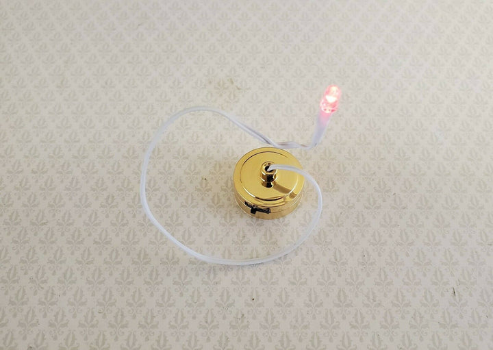 Dollhouse Miniature Battery Light Bulb RED on String for Fireplace 1:12