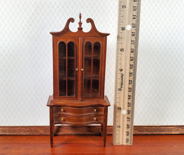 JBM Dollhouse Hepplewhite Chest Cabinet 1:12 Scale Furniture Walnut Finish - Miniature Crush