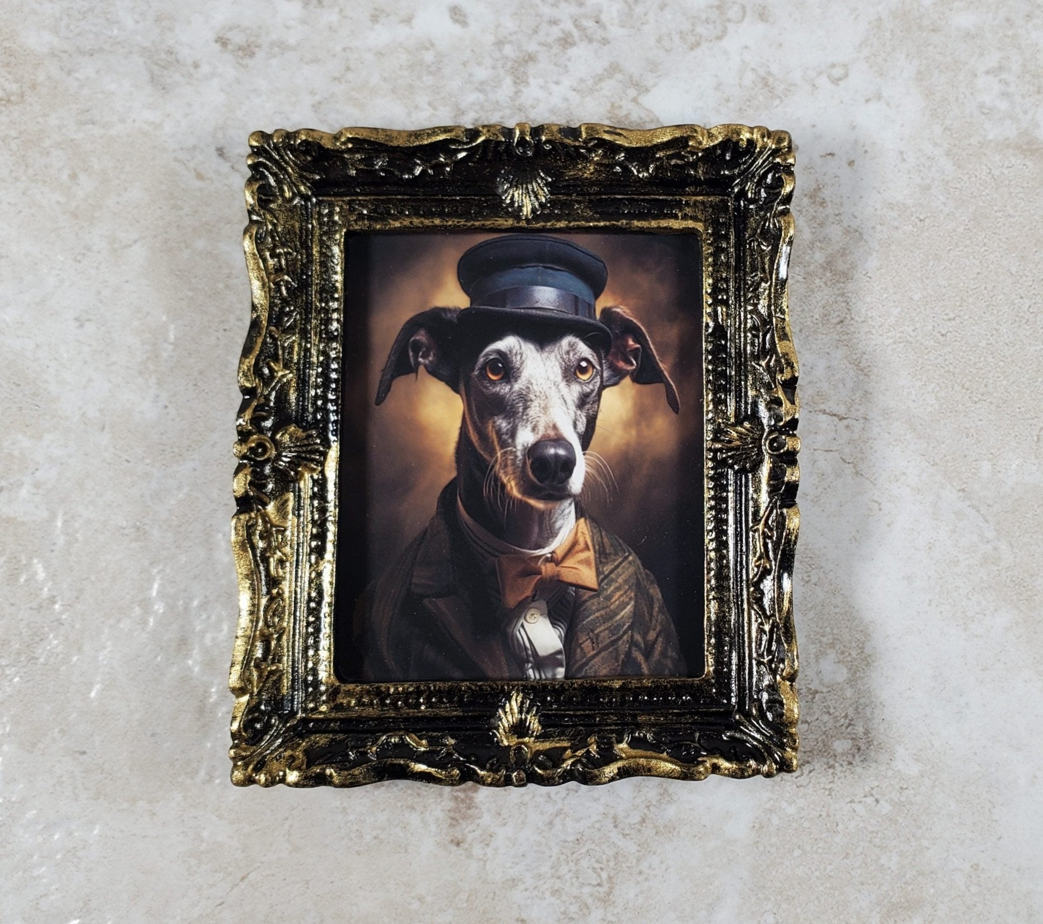 Miniature Dog Greyhound 1920s Era Framed Print Male 112 Scale