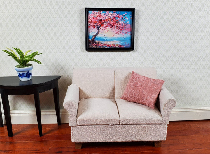 Miniature Flowering Cherry Tree Framed Print 1:12 Scale Modern Dollhouse Decor - Miniature Crush