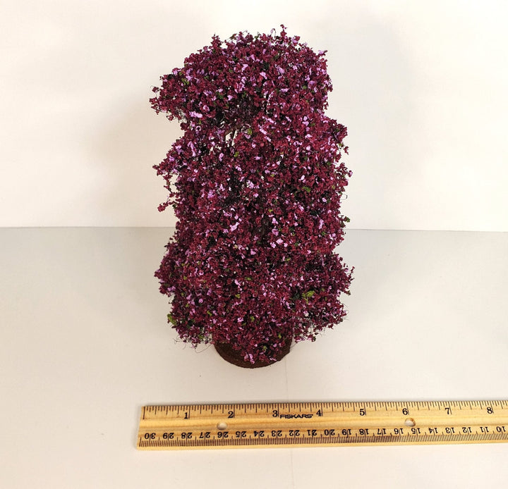 Miniature Flowering Tree Large Mauve Lilac on Base for Model Scenery 8" Tall - Miniature Crush