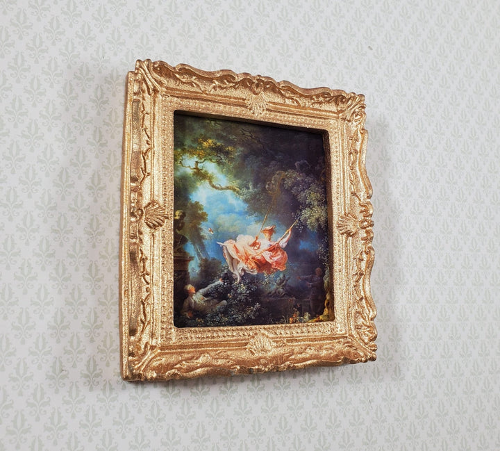 Miniature Fragonard The Swing Framed Print 1:12 Scale Handmade 2 7/8" x 2 1/2" - Miniature Crush