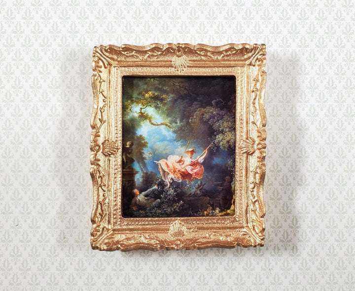 Miniature Fragonard The Swing Framed Print 1:12 Scale Handmade 2 7/8" x 2 1/2" - Miniature Crush