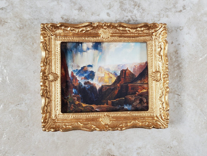 Miniature Framed Art Print The Grand Canyon Thomas Moran 1:12 Scale Dollhouse - Miniature Crush