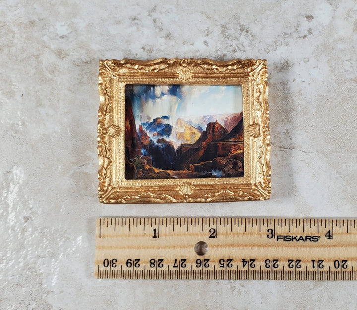 Miniature Framed Art Print The Grand Canyon Thomas Moran 1:12 Scale Dollhouse - Miniature Crush