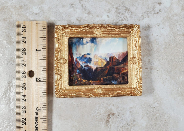 Miniature Framed Art Print The Grand Canyon Thomas Moran 1:12 Scale Dollhouse - Miniature Crush