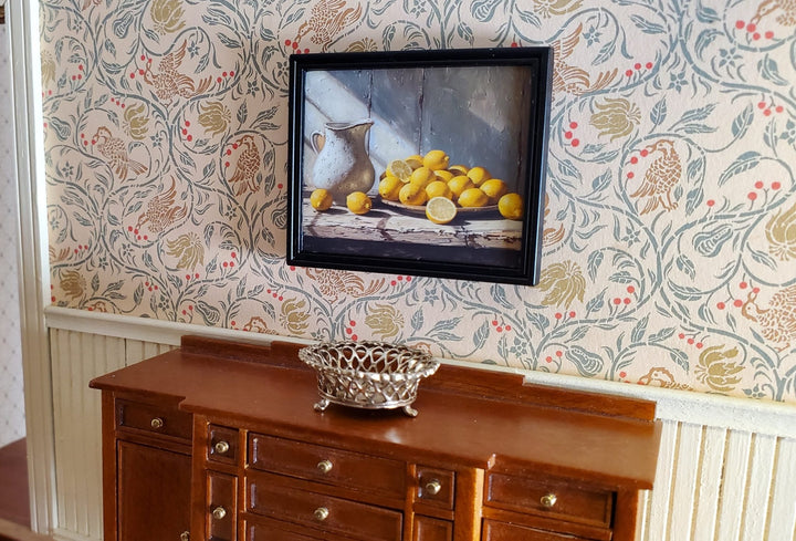 Miniature Lemons with Pitcher Still Life Framed Print 1:12 Scale Dollhouse Decor - Miniature Crush
