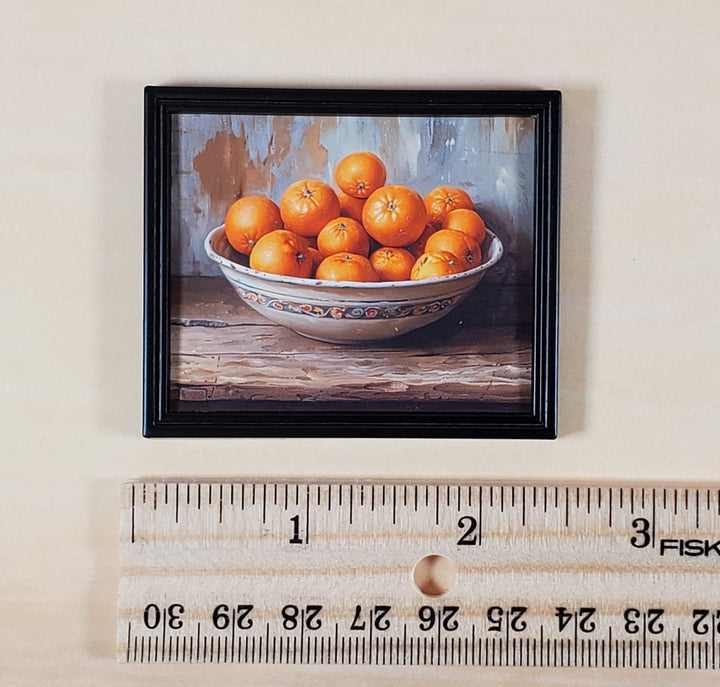 Miniature Oranges in a Bowl Still Life Framed Print 1:12 Scale Dollhouse Decor - Miniature Crush