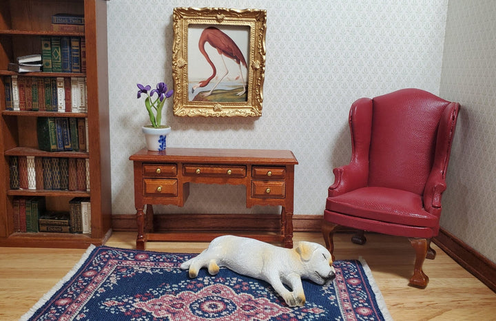 Miniature Pink Flamingo Print John James Audubon 1:12 Scale Dollhouse Gold Frame - MiniatureCrush