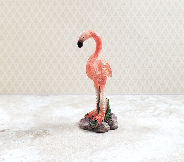 Miniature Pink Flamingo Statue Dollhouse or Fairy Garden Lawn Ornament 2 3/8" - MiniatureCrush