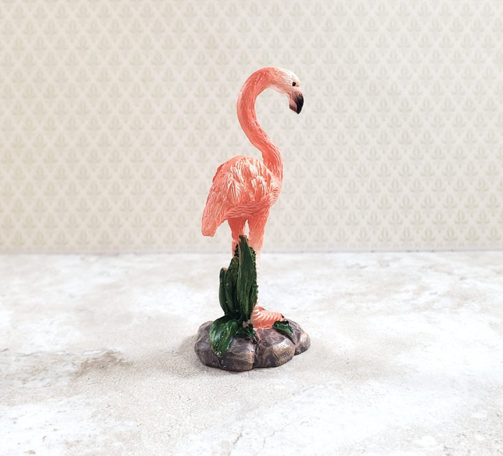 Miniature Pink Flamingo Statue Dollhouse or Fairy Garden Lawn Ornament 2 3/8" - MiniatureCrush