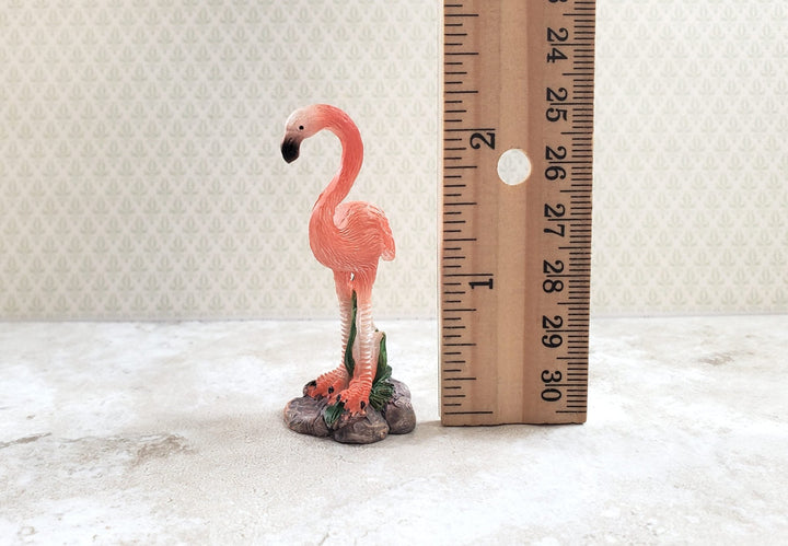 Miniature Pink Flamingo Statue Dollhouse or Fairy Garden Lawn Ornament 2 3/8" - MiniatureCrush