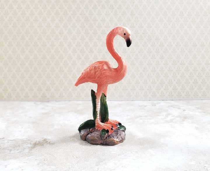 Miniature Pink Flamingo Statue Dollhouse or Fairy Garden Lawn Ornament 2 3/8" - MiniatureCrush
