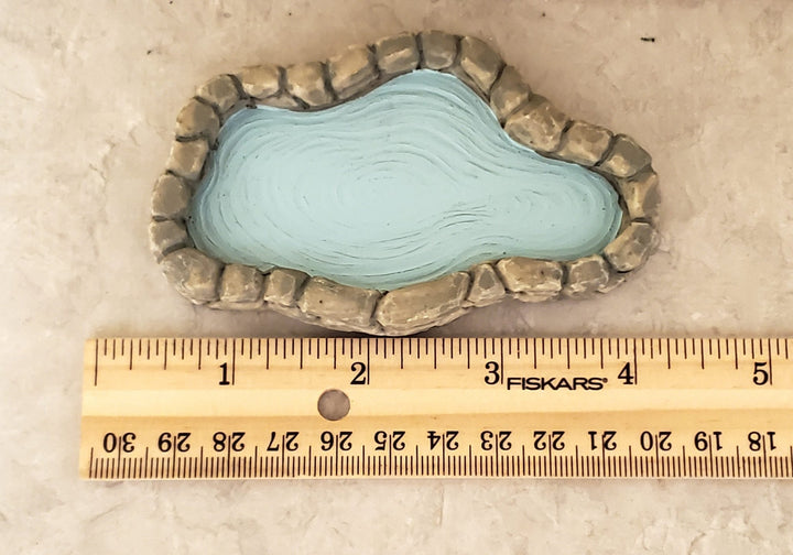 Small Miniature Garden Pond Pool Gray Stone Wall 1:12 Scale Dollhouse Cast Resin - Miniature Crush