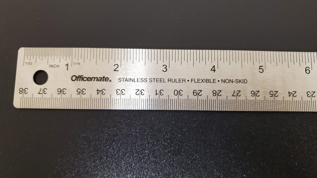 Stainless Steel Ruler with Cork Back 15"x1.25" Inches Centimeters Straight Edge - MiniatureCrush