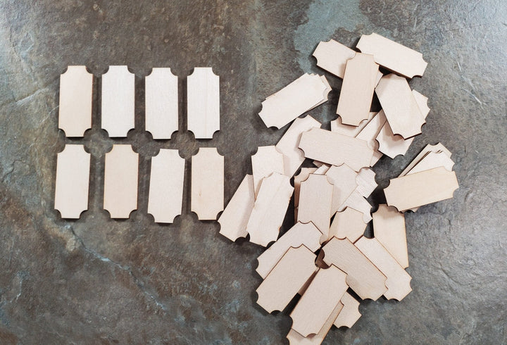 Wood Cut Outs 40 Small pieces Basswood 1/16" thick Blanks Tiles DIY Crafts - MiniatureCrush